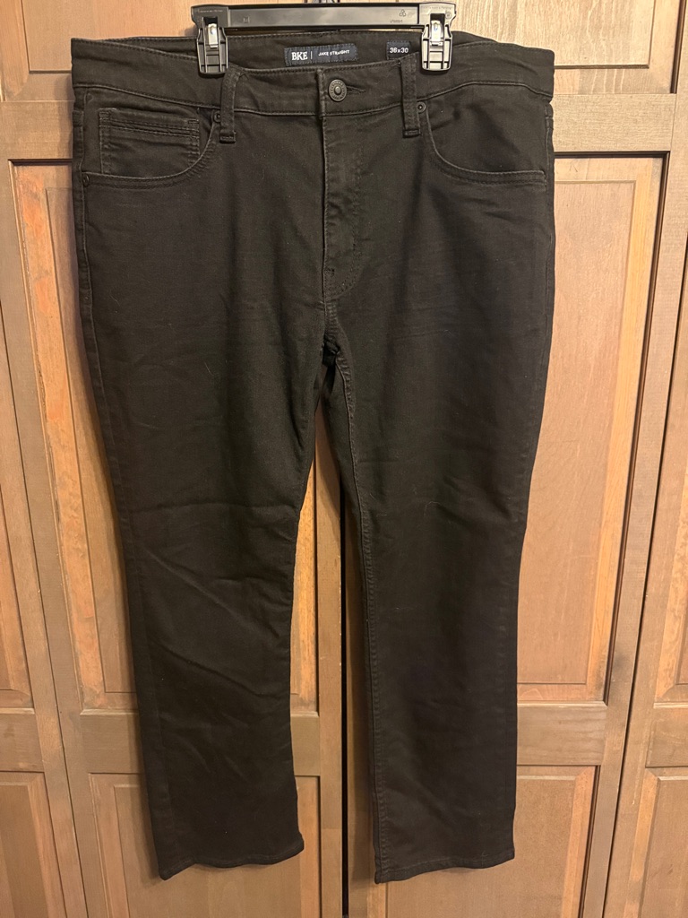 Bke Jake Straight Mens Black Straight Jeans